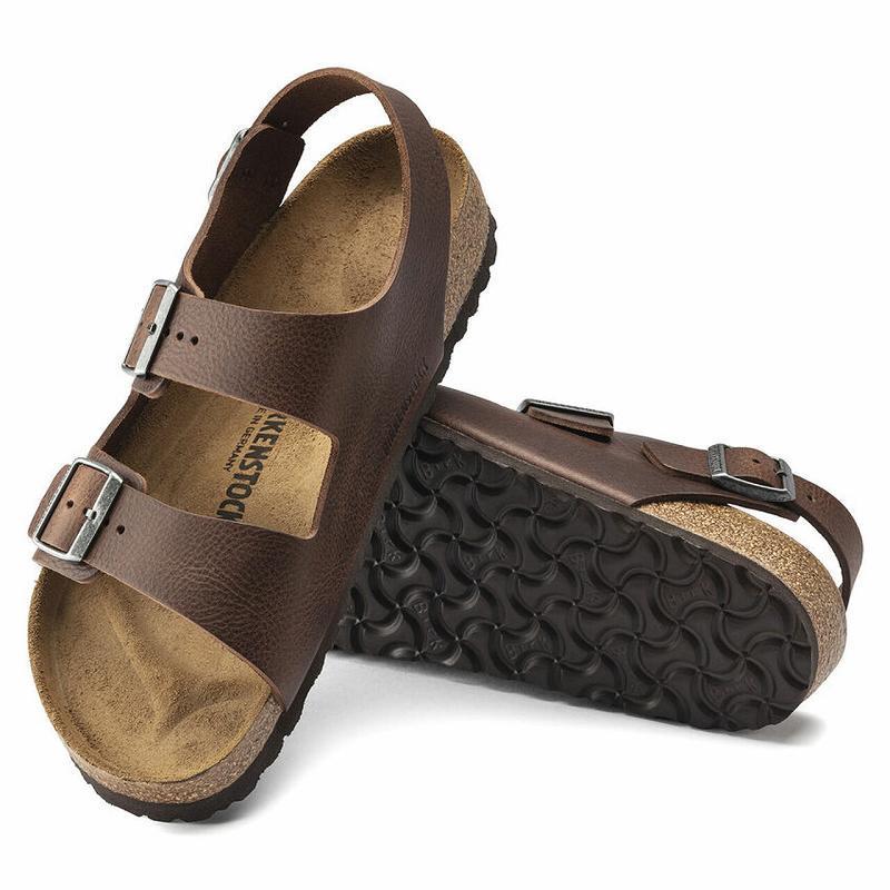 Birkenstock Læder Milano Herre Brune | DK 227ZUT